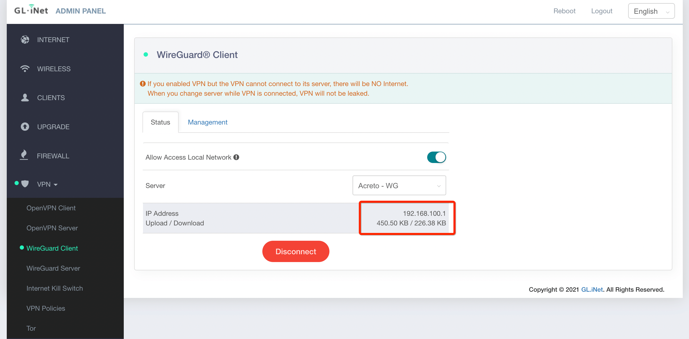 GL.iNet - wireguard