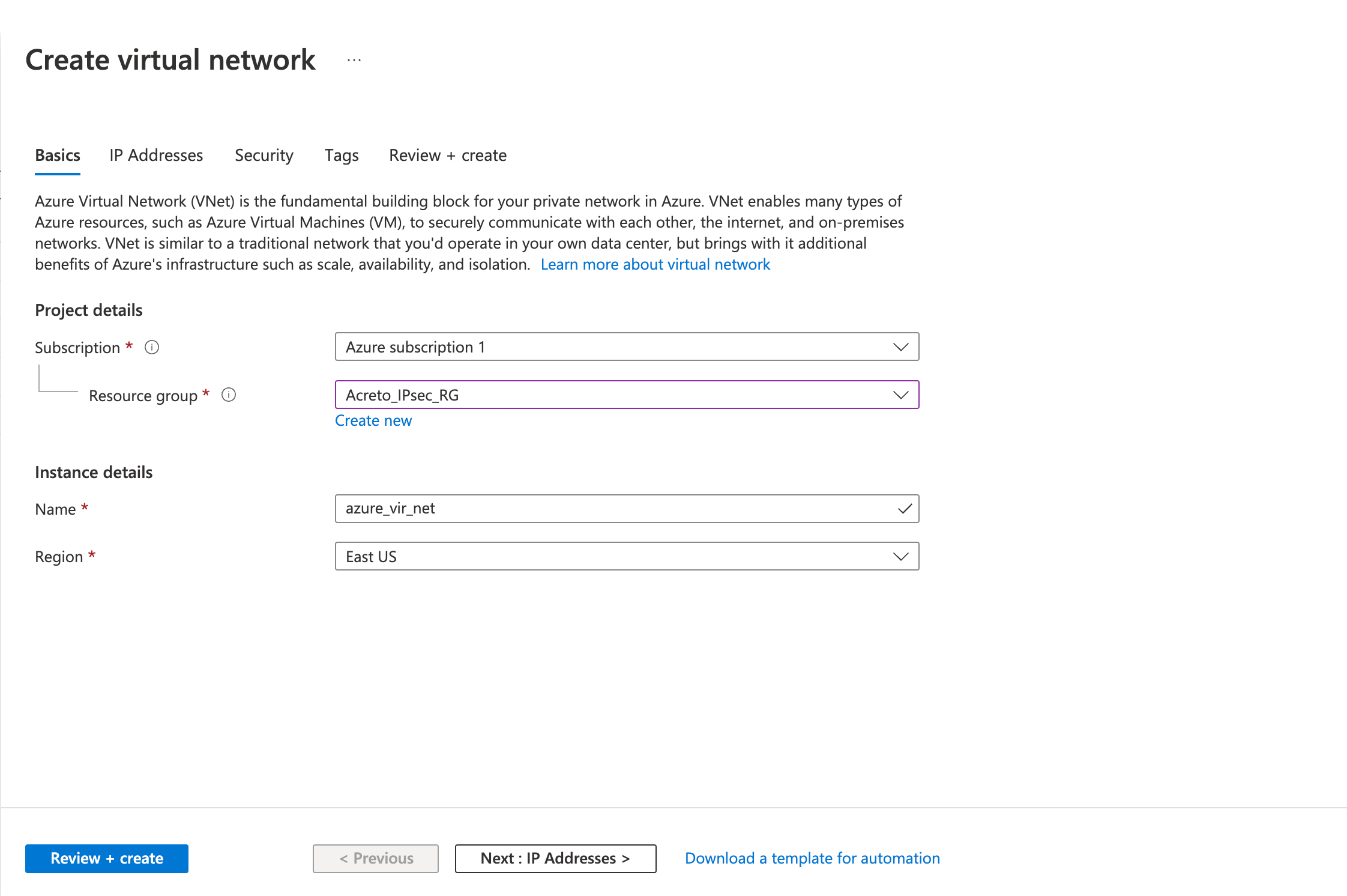 IPsec with Azure