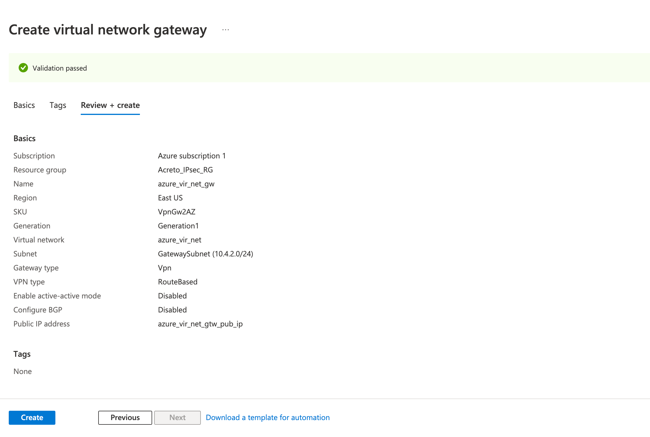 IPsec with Azure