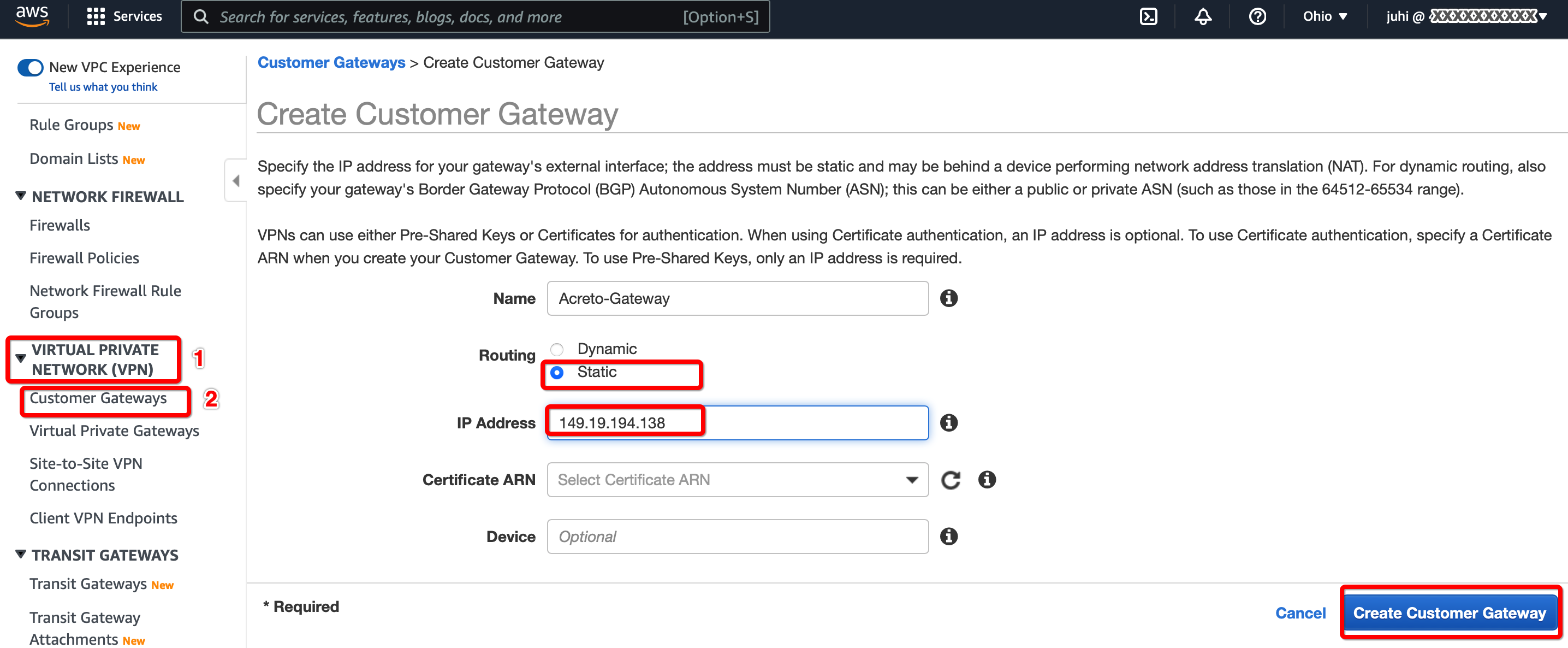 IPsec with AWS