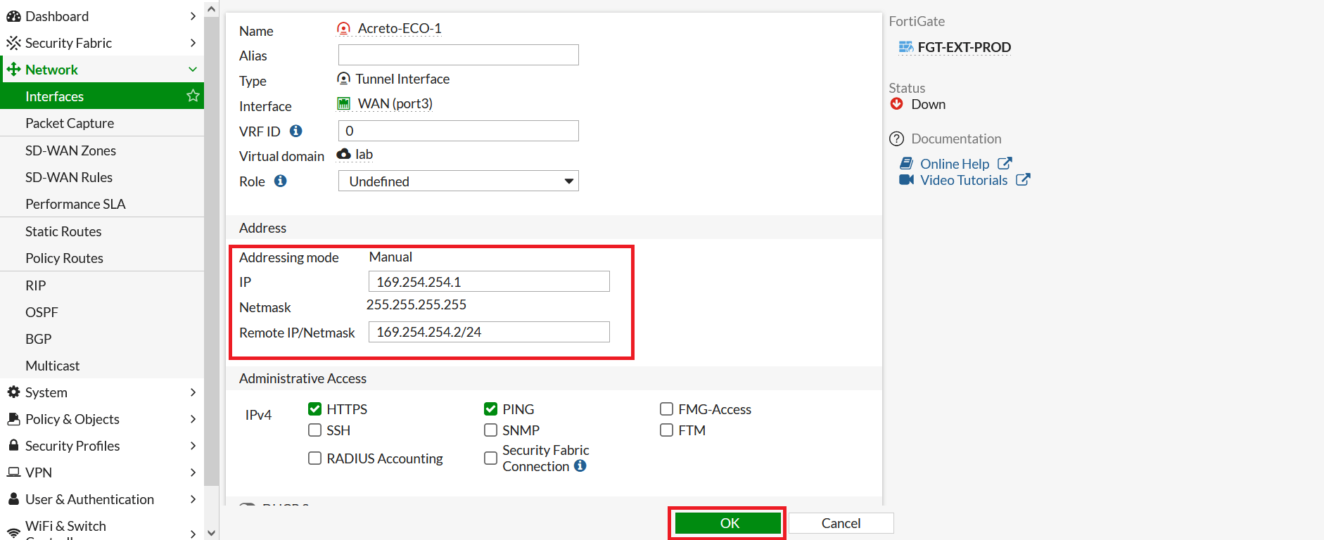 FortiGate - VPN list