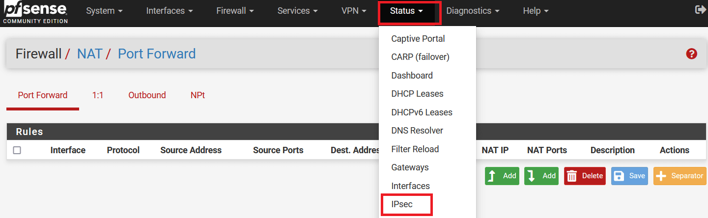 pfSense - ipsec - configuration
