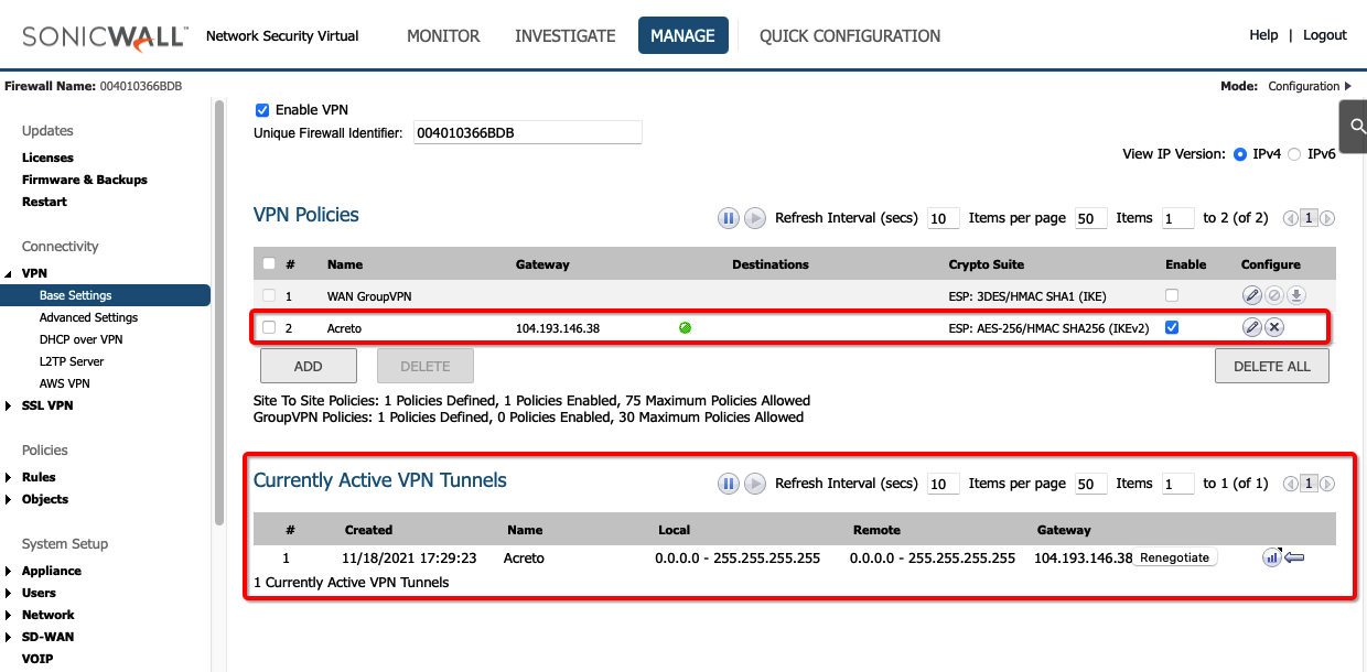 Sonicwall6.5 - ipsec - configuration