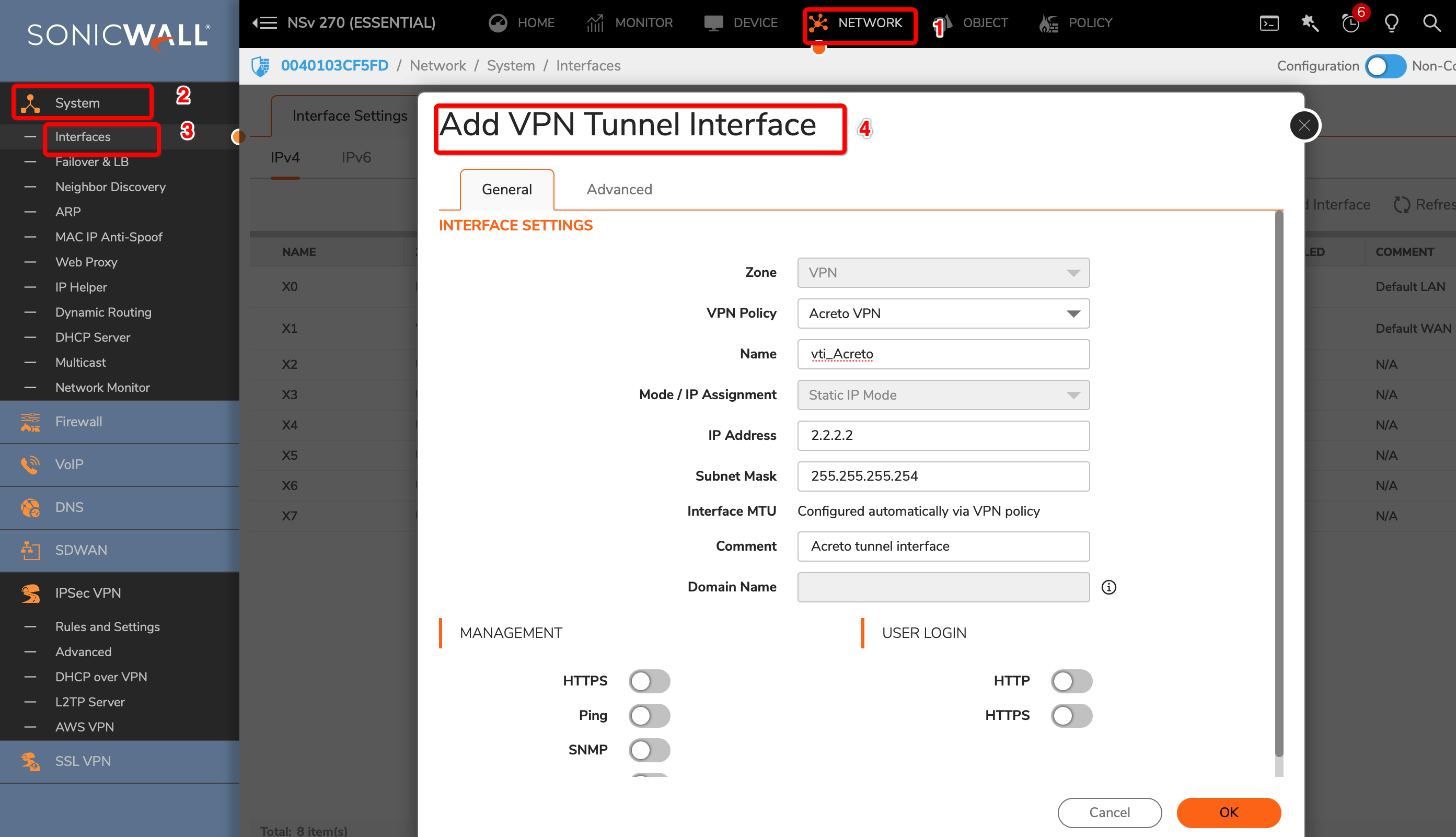 Sonicwall7.0 - ipsec - configuration
